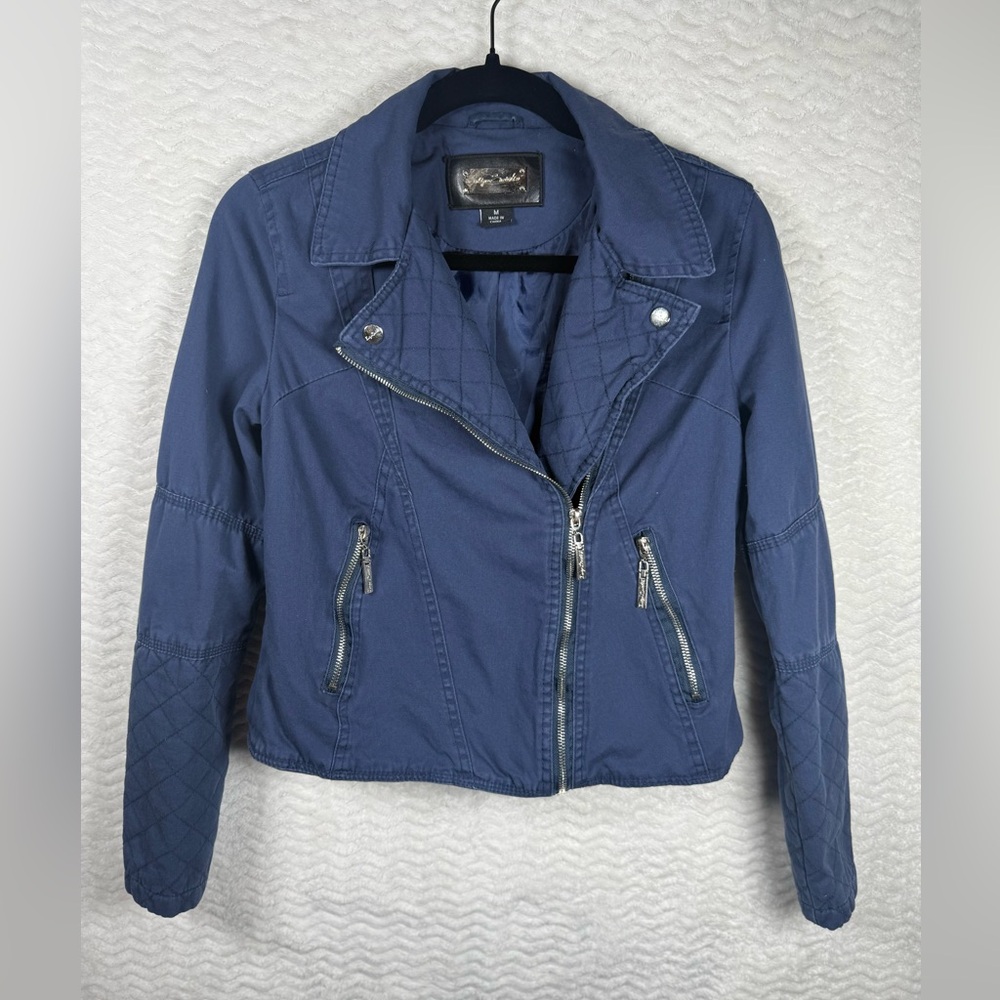 Indigo Saints Navy Blue Women's Bomber Jacket. Size medium.